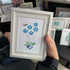 Blue Flower And Butterfly Seaglass Card Artwork With Frame - image 2