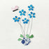 Blue Flower And Butterfly Seaglass Card Artwork With Frame - image 7