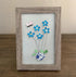 Blue Flower And Butterfly Seaglass Card Artwork With Frame - image 5