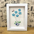 Blue Flower And Butterfly Seaglass Card Artwork With Frame - image 3
