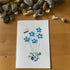Blue Flower And Butterfly Seaglass Card Artwork With Frame - Seaglass Card - 8" X 6" - image 1