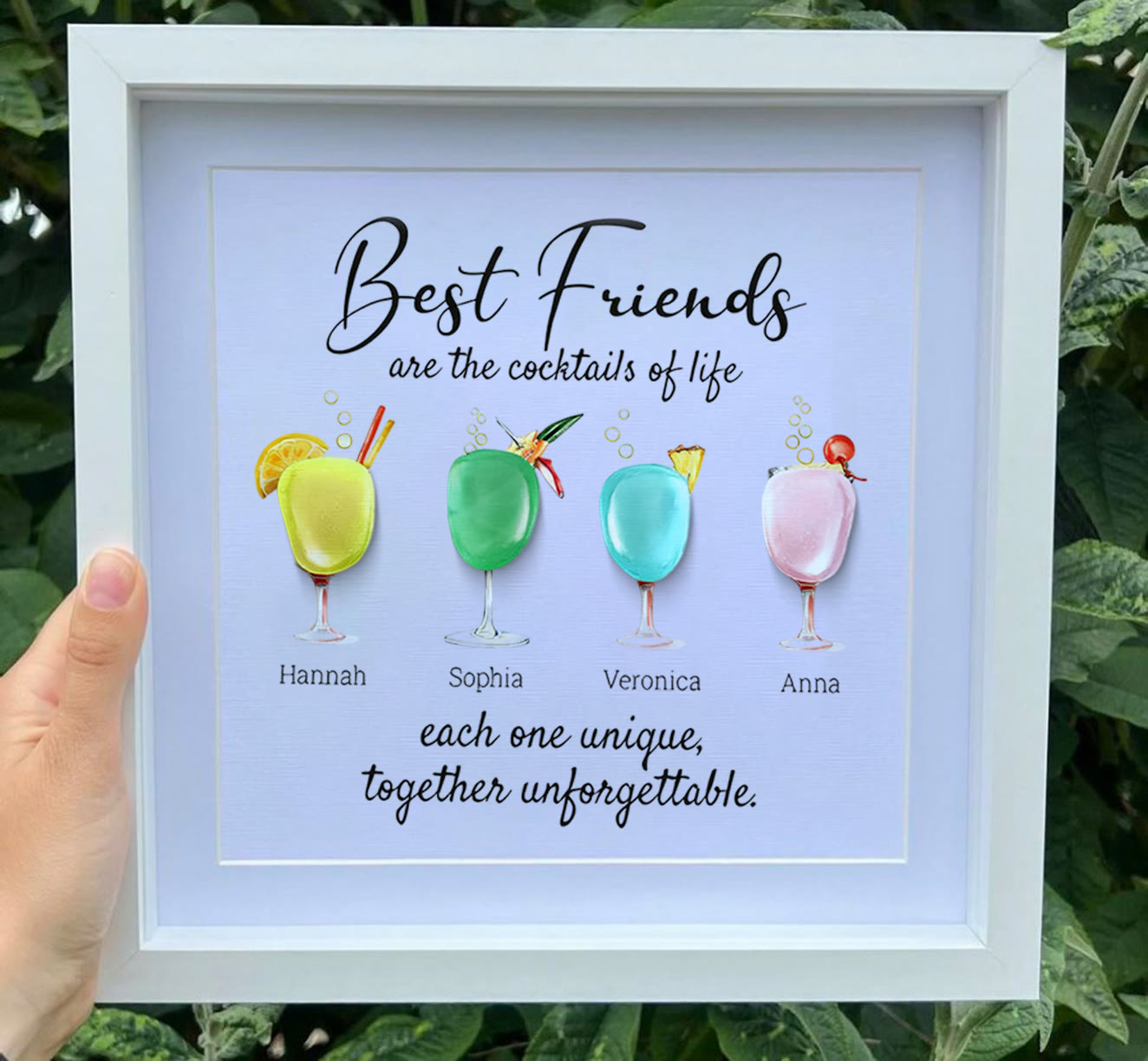 Best Friends Friendship Gift Seaglass Card Artwork With Frame - image 7