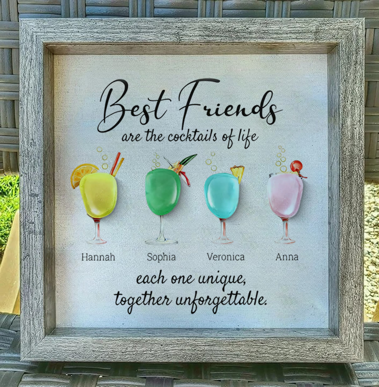 Best Friends Friendship Gift Seaglass Card Artwork With Frame - image 6