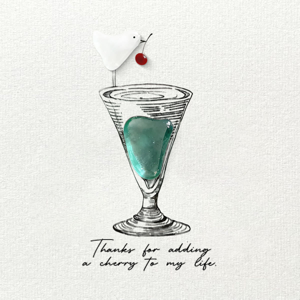 Thanks For Adding A Cherry To My Life Seaglass Card Artwork With Frame - image 7