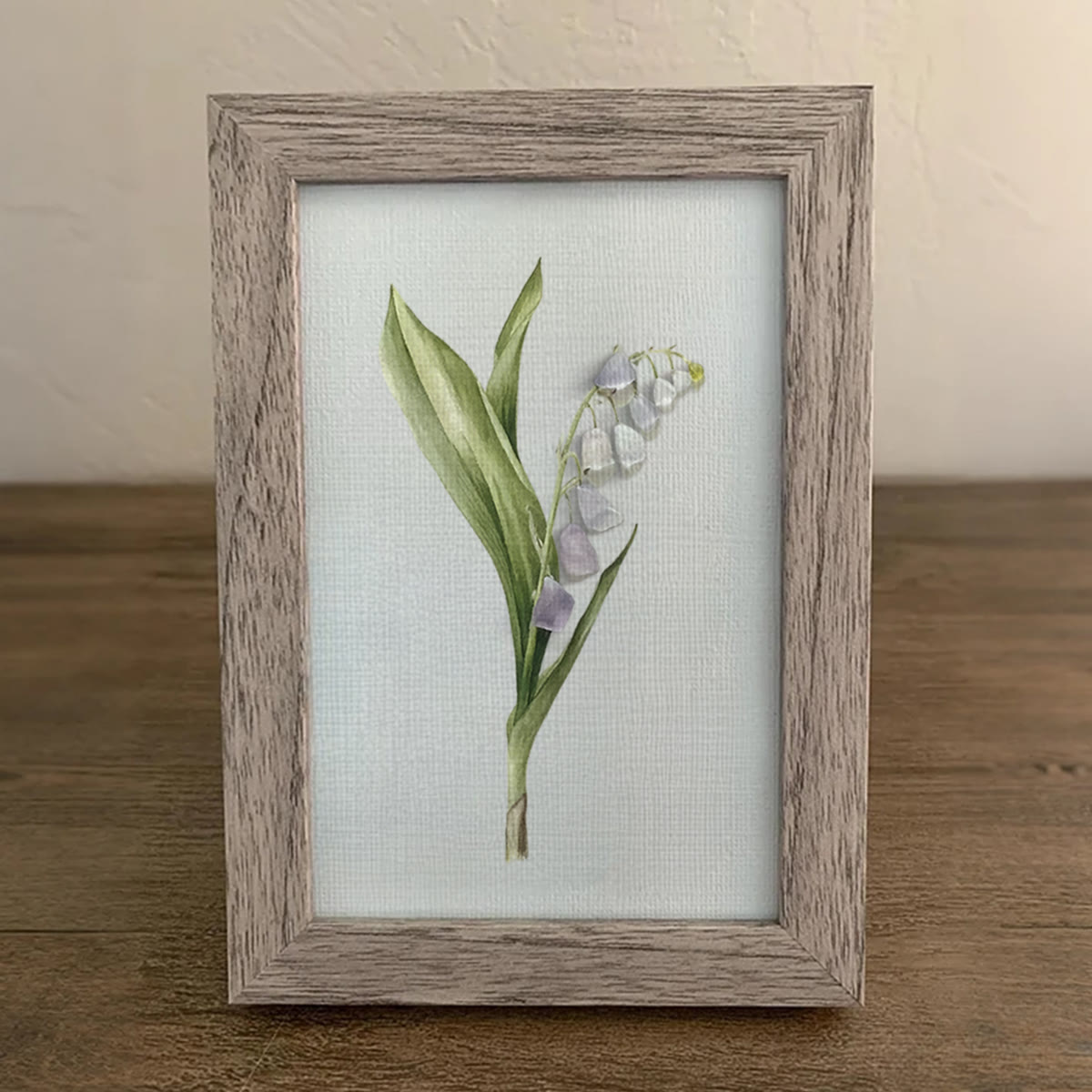 Lily Of The Valley Seaglass Card Artwork With Frame - image 5