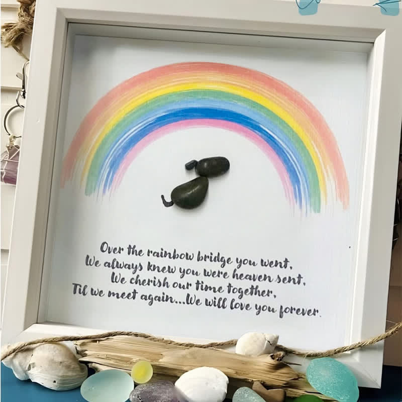 Rainbow Bridge Pet Memorial Sea Glass Framed Art - image 7