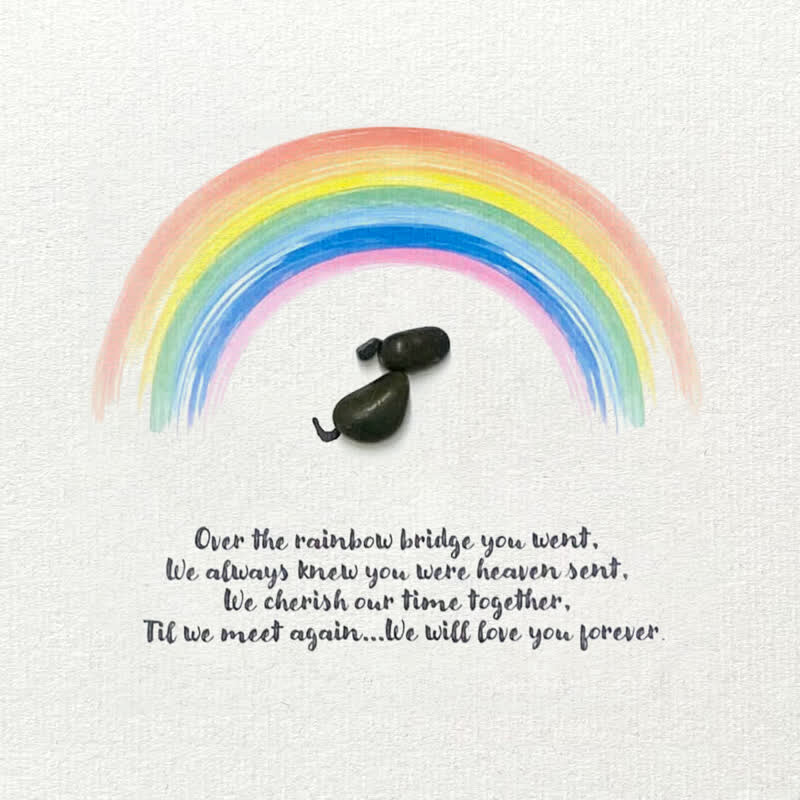 Rainbow Bridge Pet Memorial Sea Glass Framed Art - image 2