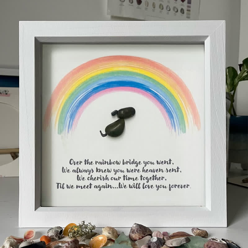 Rainbow Bridge Pet Memorial Sea Glass Framed Art - image 5