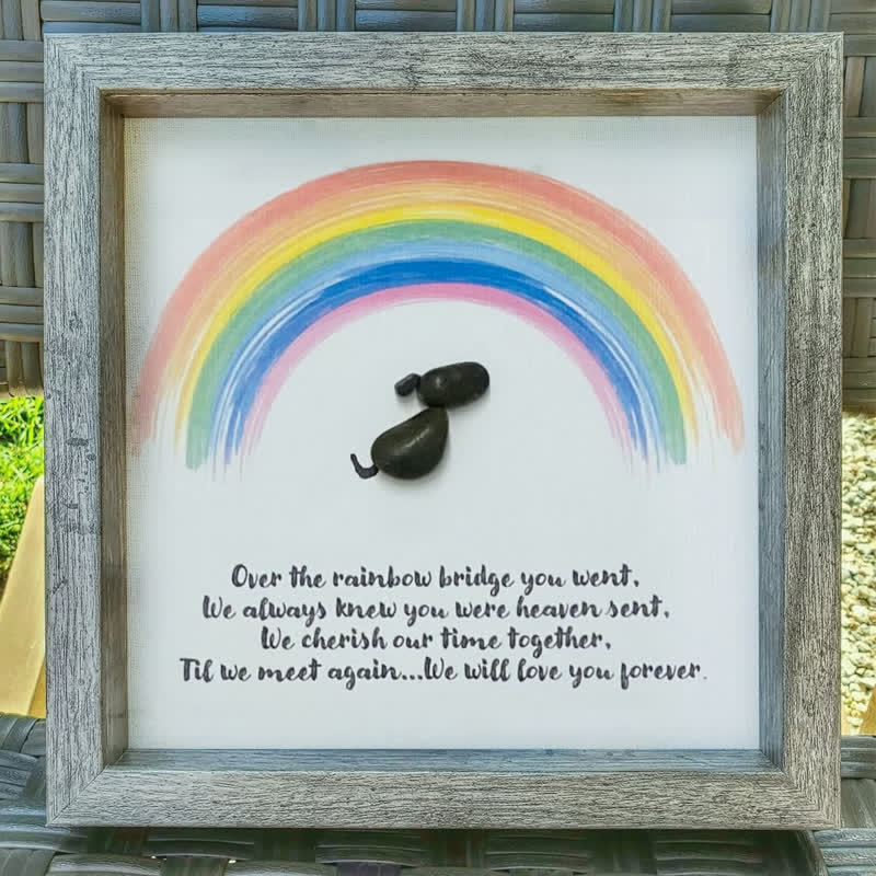 Rainbow Bridge Pet Memorial Sea Glass Framed Art - image 4