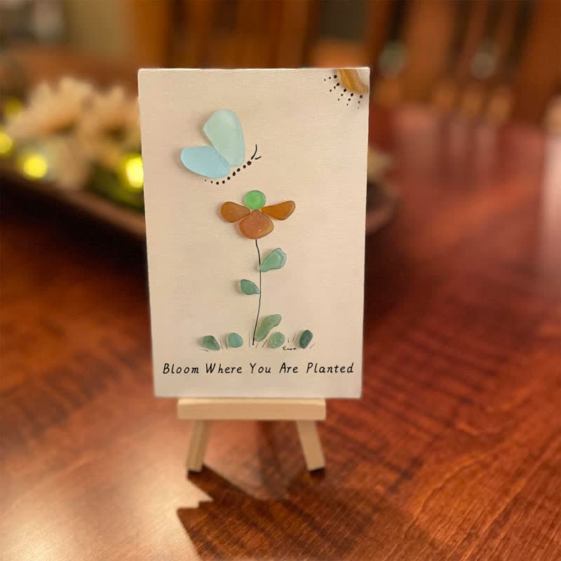 Bloom & Butterfly Inspirational Quote Sea Glass Framed Art - image 9