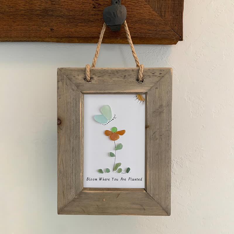 Bloom & Butterfly Inspirational Quote Sea Glass Framed Art - image 7