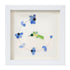 Flying Hummingbird Blue Flowers Sea Glass Framed Art - White - 8" X 8" - image 11