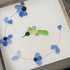Flying Hummingbird Blue Flowers Sea Glass Framed Art - image 3
