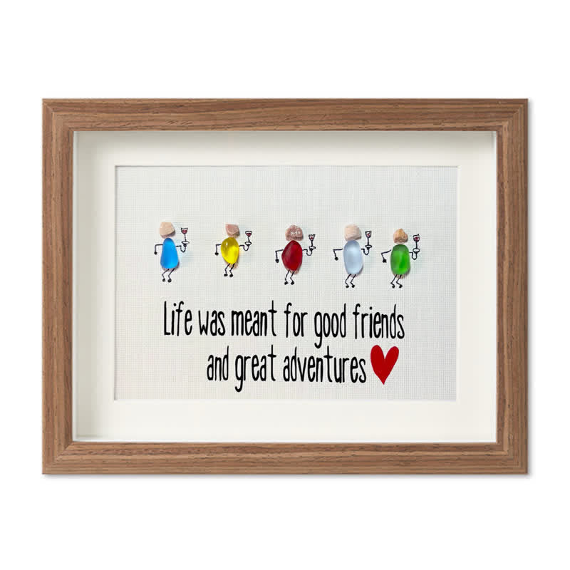 Good Friends & Wonderful Adventures Sea Glass Framed Art - Walnut Brown - 6" X 8" - image 13