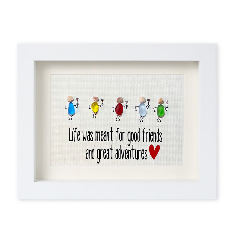 Good Friends & Wonderful Adventures Sea Glass Framed Art - White - 6" X 8" - image 15