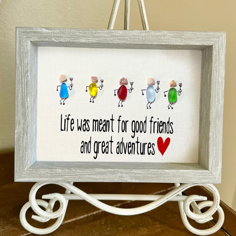 Good Friends & Wonderful Adventures Sea Glass Framed Art - image 3