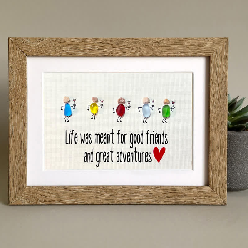 Good Friends & Wonderful Adventures Sea Glass Framed Art - image 8