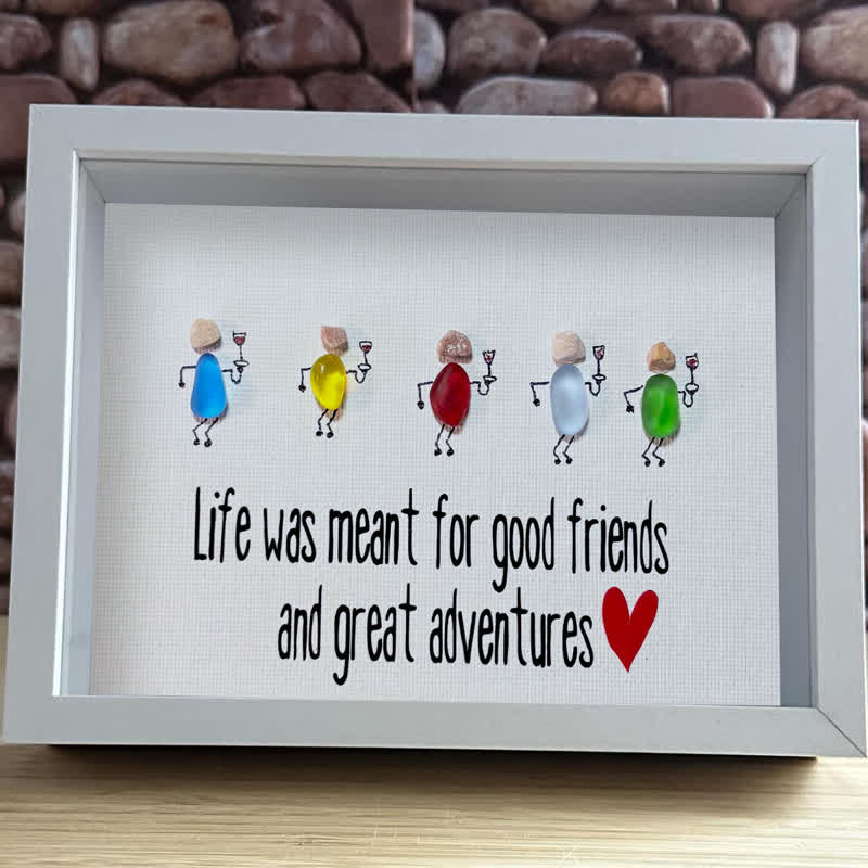Good Friends & Wonderful Adventures Sea Glass Framed Art - image 0