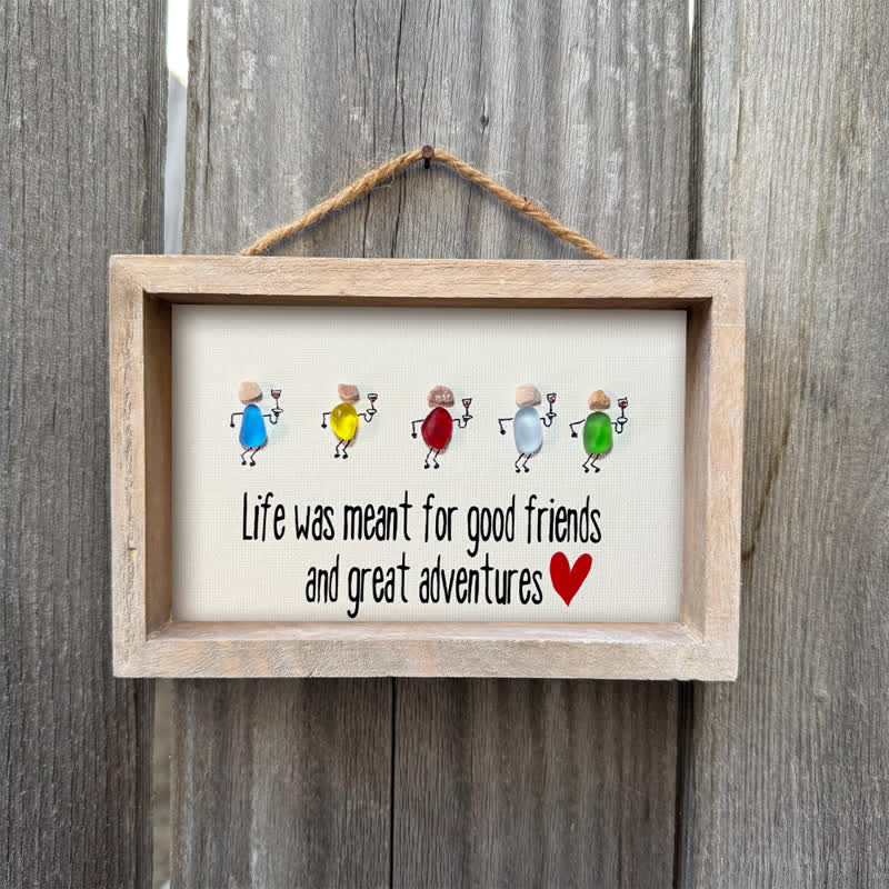 Good Friends & Wonderful Adventures Sea Glass Framed Art - image 6