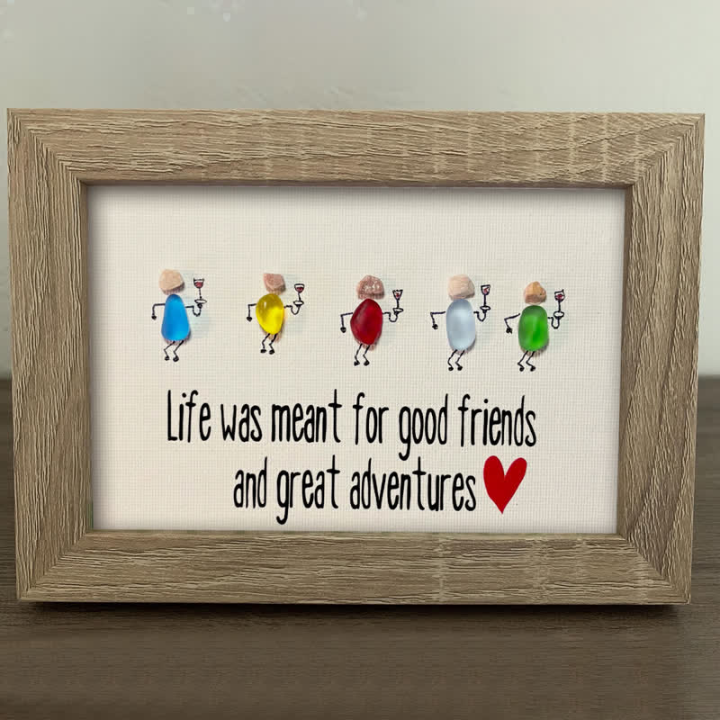 Good Friends & Wonderful Adventures Sea Glass Framed Art - image 9