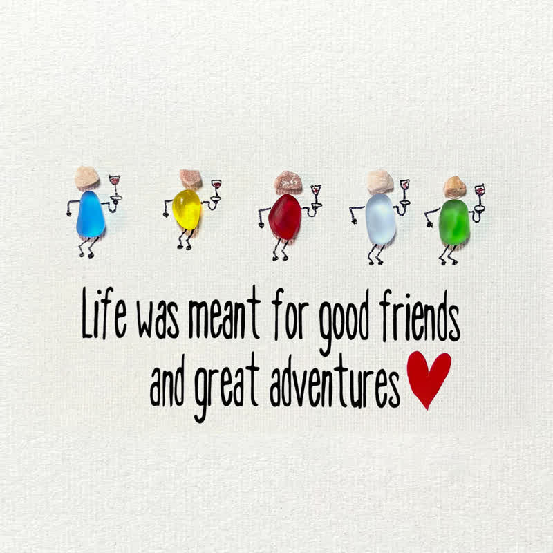 Good Friends & Wonderful Adventures Sea Glass Framed Art - image 2