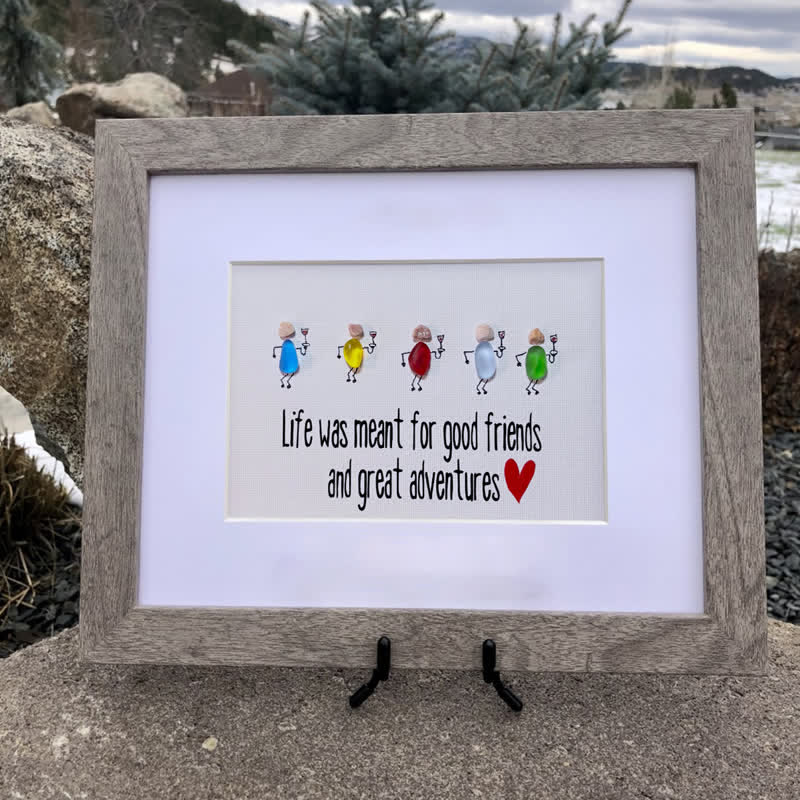 Good Friends & Wonderful Adventures Sea Glass Framed Art - image 4