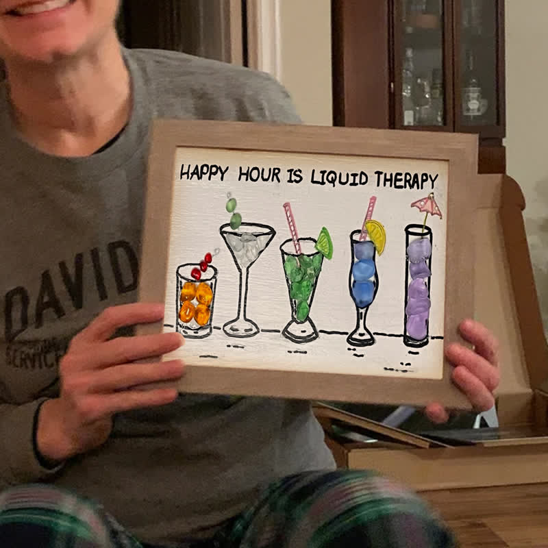 Happy Hour Cocktail Lover Sea Glass Framed Art - image 5