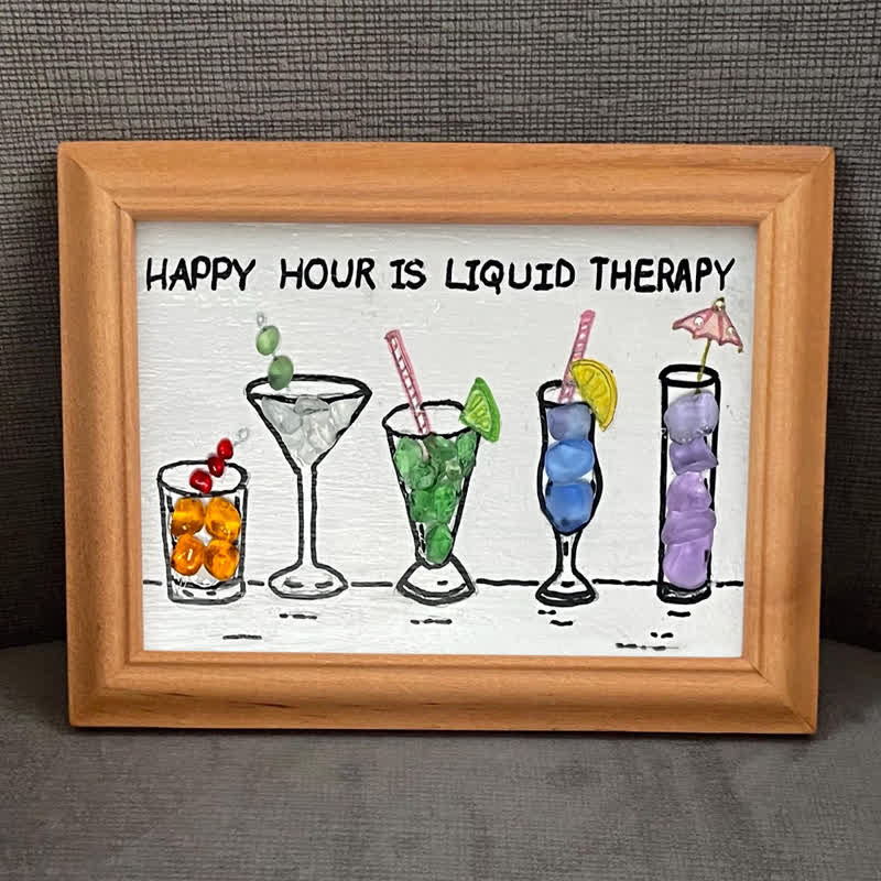Happy Hour Cocktail Lover Sea Glass Framed Art - image 4