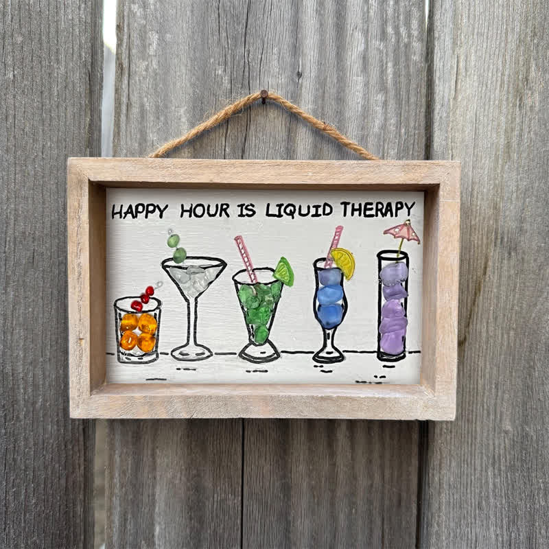 Happy Hour Cocktail Lover Sea Glass Framed Art - image 6