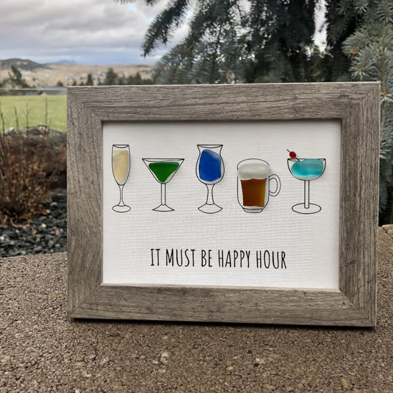 Happy Hour Sea Glass Framed Art - image 0