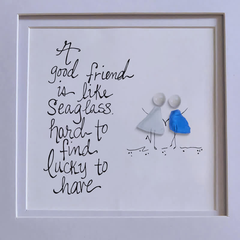 Friendship Quote Good Friend Is Like Sea Glass Framed Art - image 8