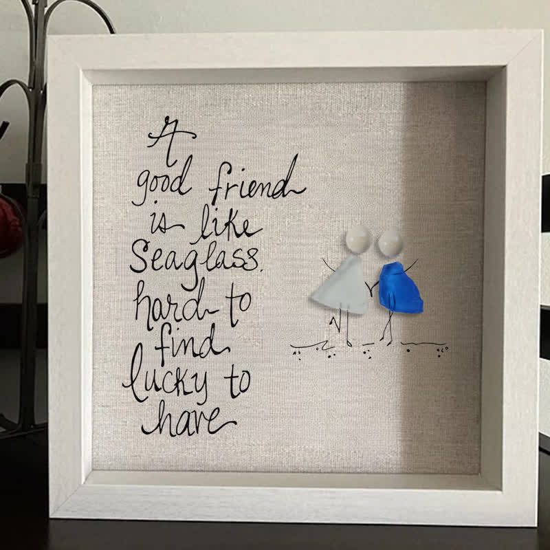 Friendship Quote Good Friend Is Like Sea Glass Framed Art - image 7