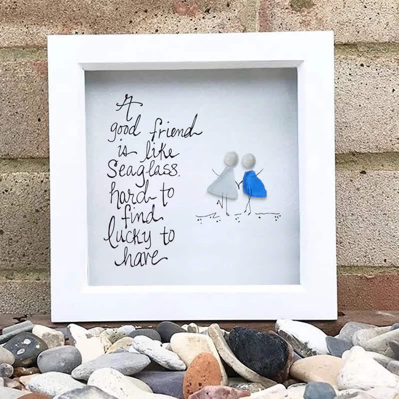 Friendship Quote Good Friend Is Like Sea Glass Framed Art - image 5