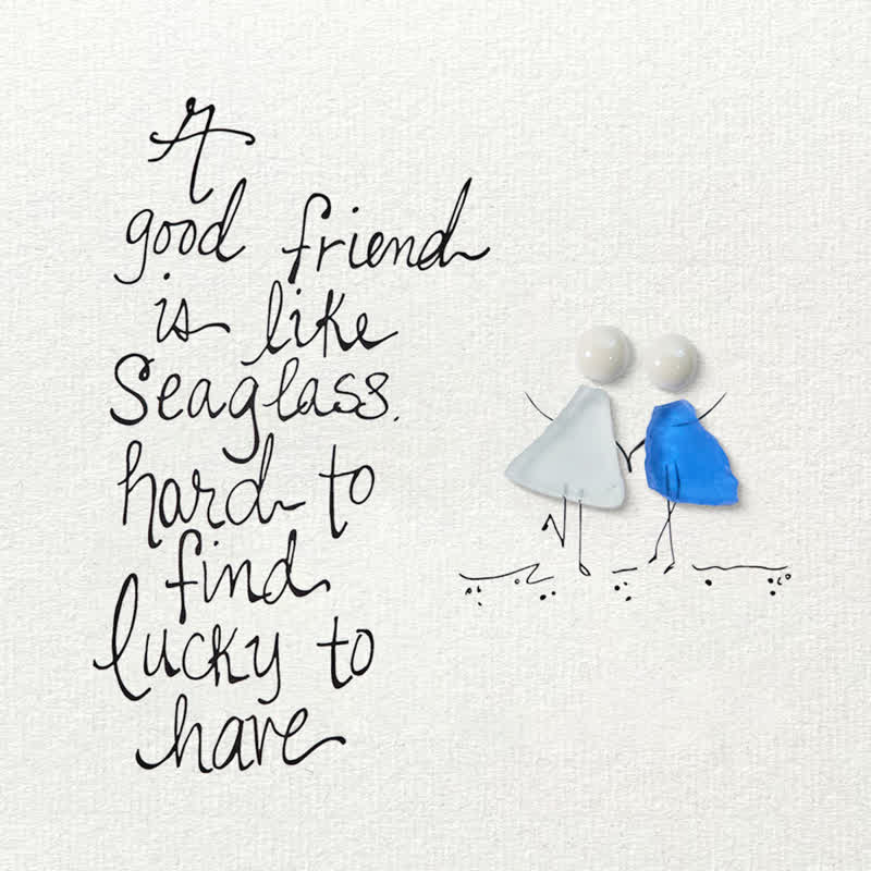 Friendship Quote Good Friend Is Like Sea Glass Framed Art - image 2
