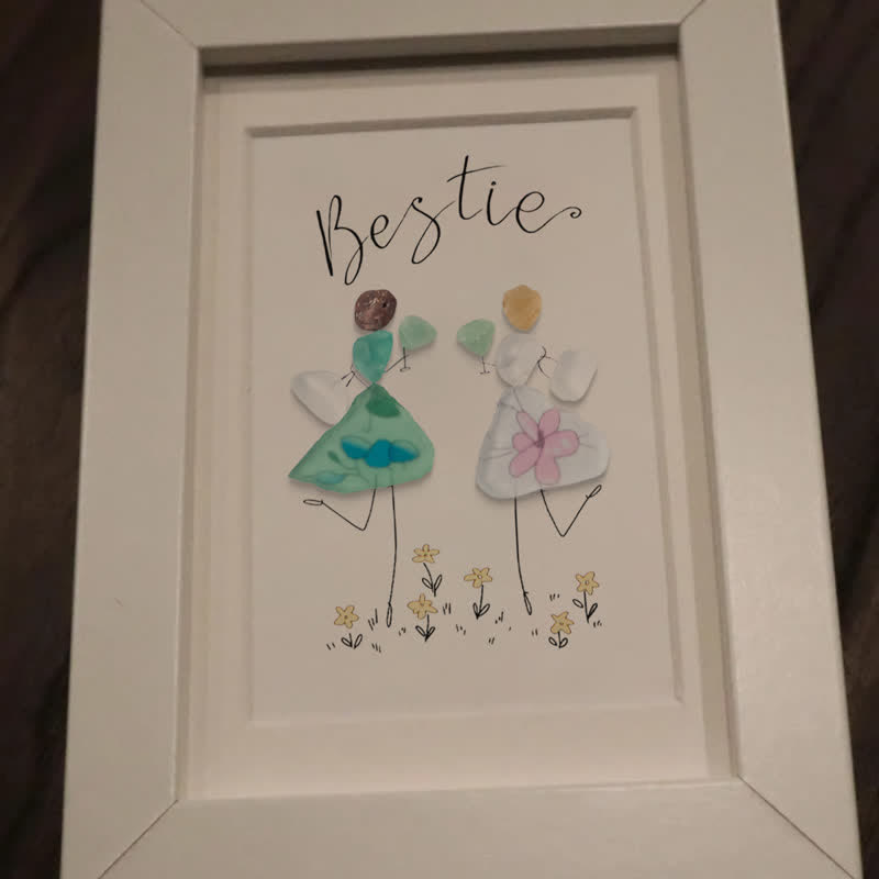 Cheers To My Bestie Sea Glass Framed Art - image 8