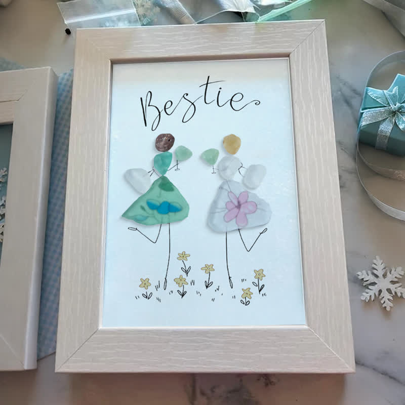 Cheers To My Bestie Sea Glass Framed Art - image 7