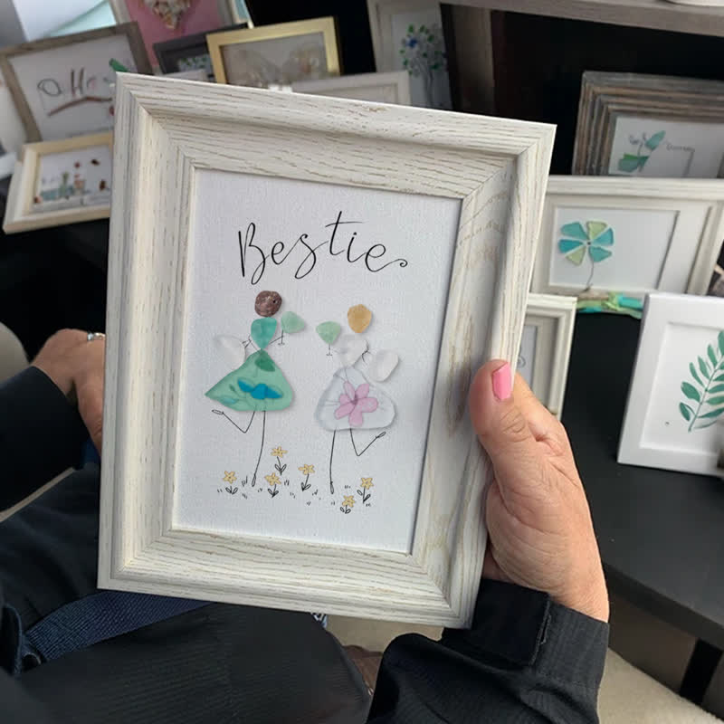 Cheers To My Bestie Sea Glass Framed Art - image 5