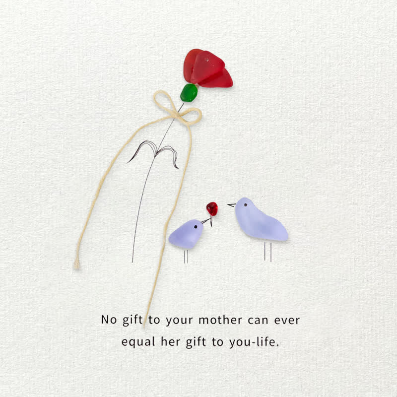 Flower For Mom Sea Glass Framed Art - image 2