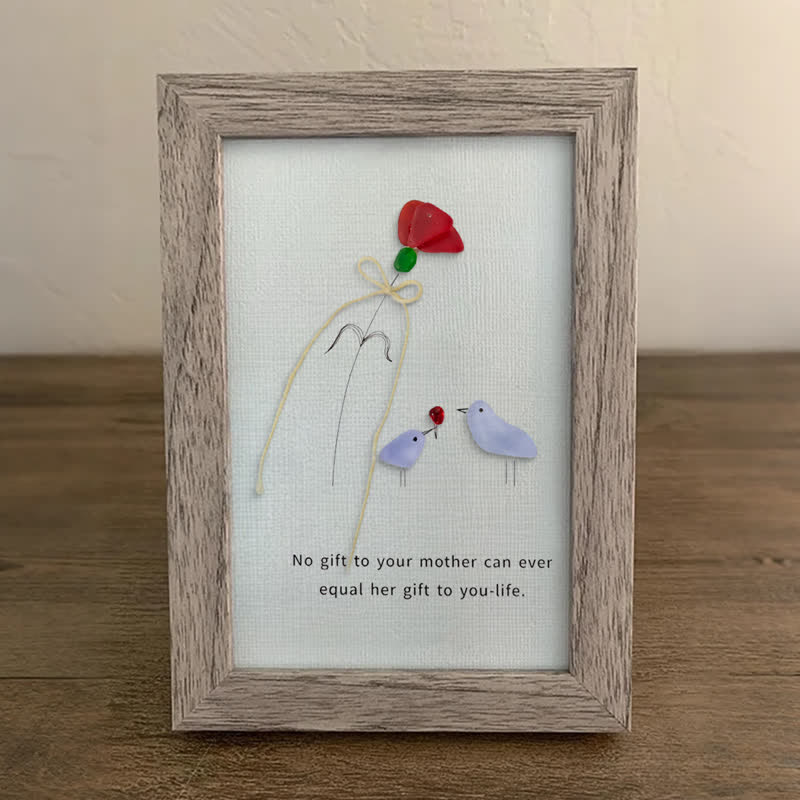 Flower For Mom Sea Glass Framed Art - image 6