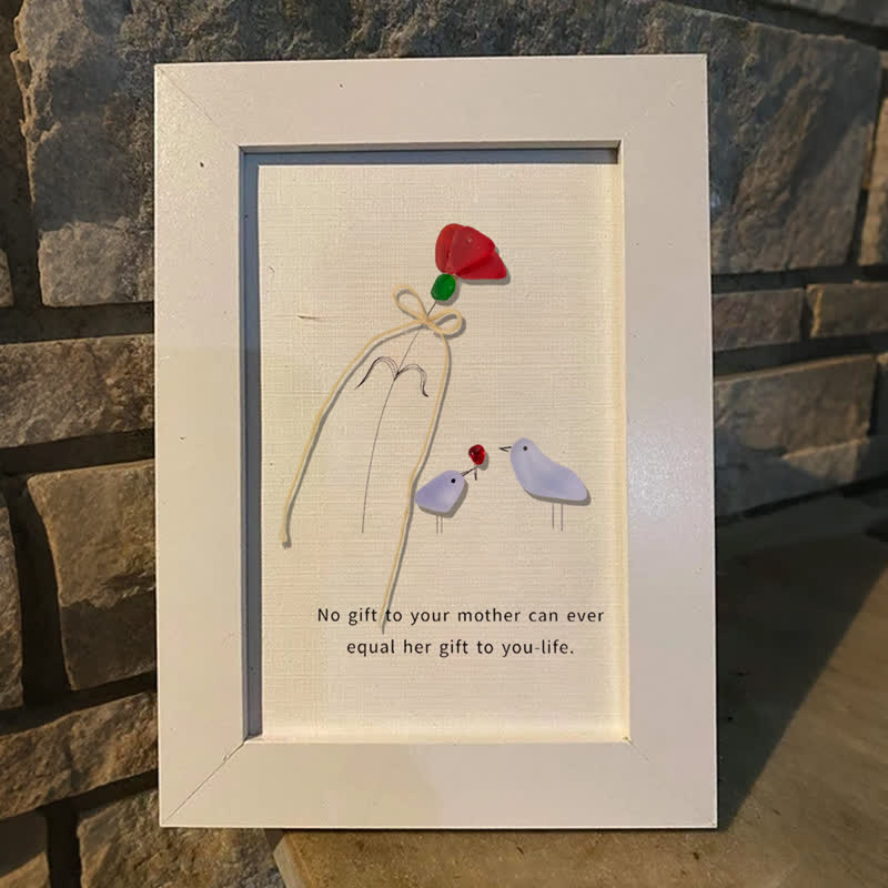 Flower For Mom Sea Glass Framed Art - image 4