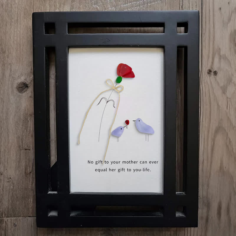 Flower For Mom Sea Glass Framed Art - image 8