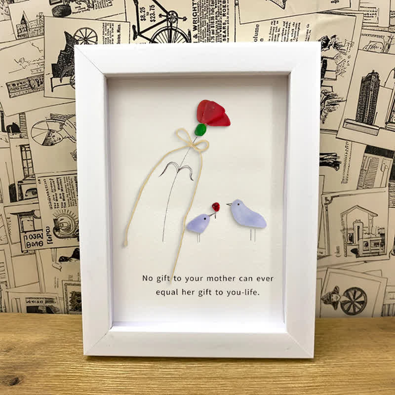 Flower For Mom Sea Glass Framed Art - image 3