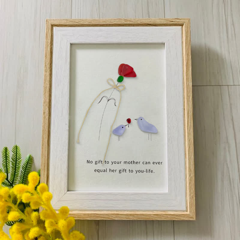 Flower For Mom Sea Glass Framed Art - image 7