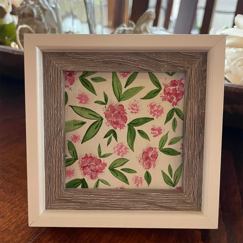 Pink Hydrangea Floral Sea Glass Framed Art - image 7