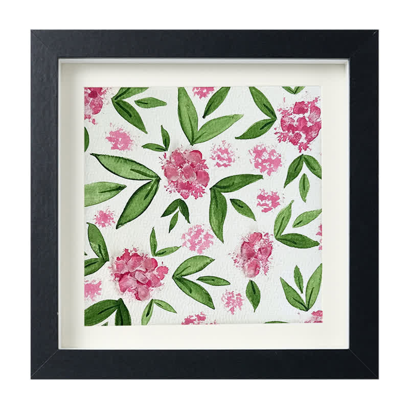 Pink Hydrangea Floral Sea Glass Framed Art - Black - 8" X 8" - image 10