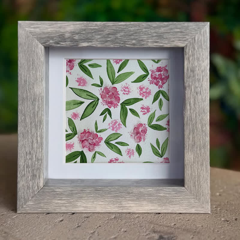 Pink Hydrangea Floral Sea Glass Framed Art - image 6