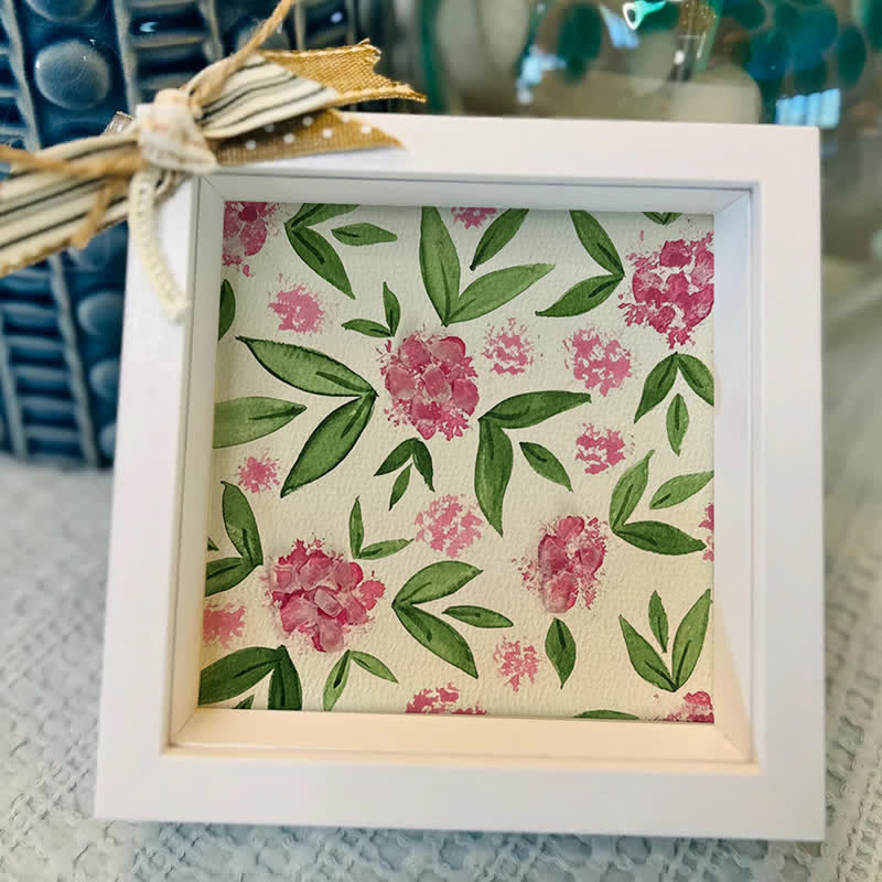 Pink Hydrangea Floral Sea Glass Framed Art - image 4