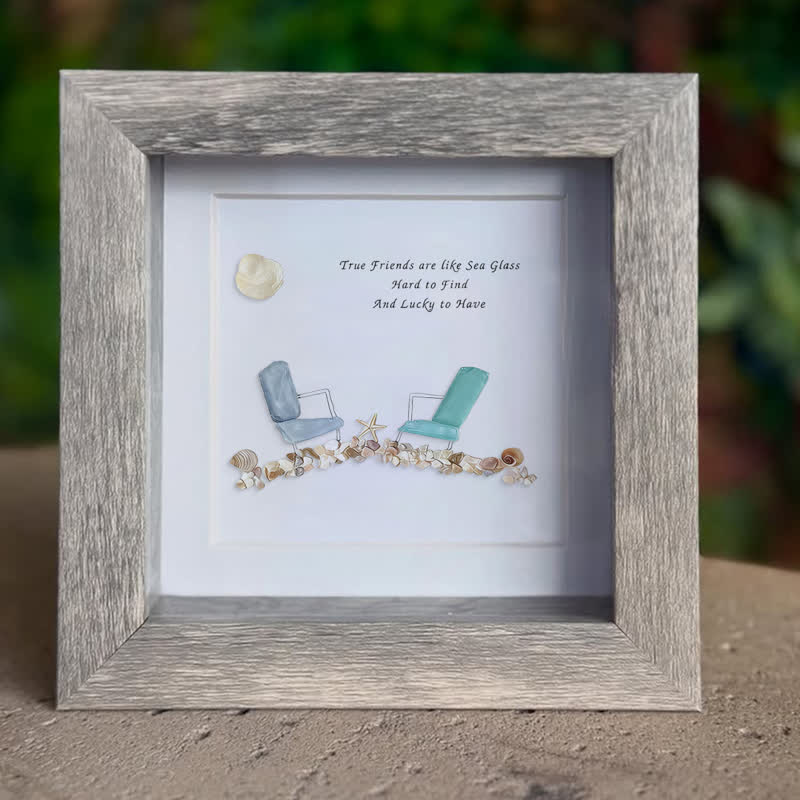 Beach Chairs Friends Sea Glass Framed Art - image 5