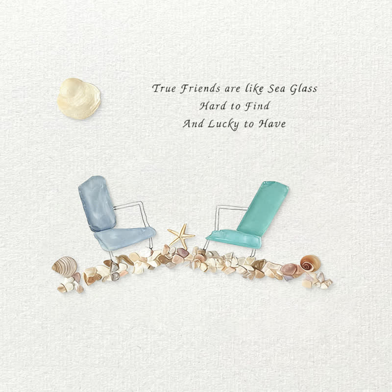 Beach Chairs Friends Sea Glass Framed Art - image 2