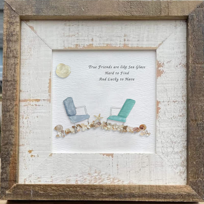 Beach Chairs Friends Sea Glass Framed Art - image 6